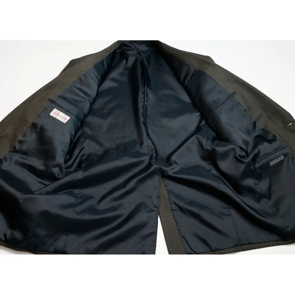 di Marabelli Mens Two Piece Pant‎ Suit Set Lined Brown/Beige 34x29.5